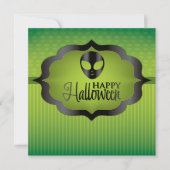 ハロウィーングリーンエイリアン 招待状 (正面)