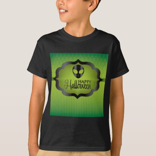 ハロウィーングリーンエイリアン Tシャツ (正面)