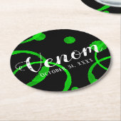 ハロウィーングリーンヴェノムスライムコースター ラウンドペーパーコースター (アングル)