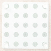 ハロウィーングリーン水玉模様アイ ガラスコースター (裏面)