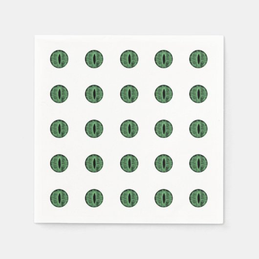ハロウィーングリーン水玉模様アイ スタンダードカクテルナプキン (正面)