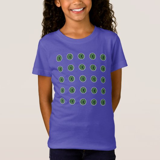 ハロウィーングリーン水玉模様アイ Tシャツ (正面)