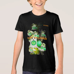 ハロウィーングリーン深いシー幽霊png、トレンディー トライブレンドTシャツ