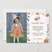 ハロウィーングルービーかわいい幽霊写真 サンキューカード (正面)