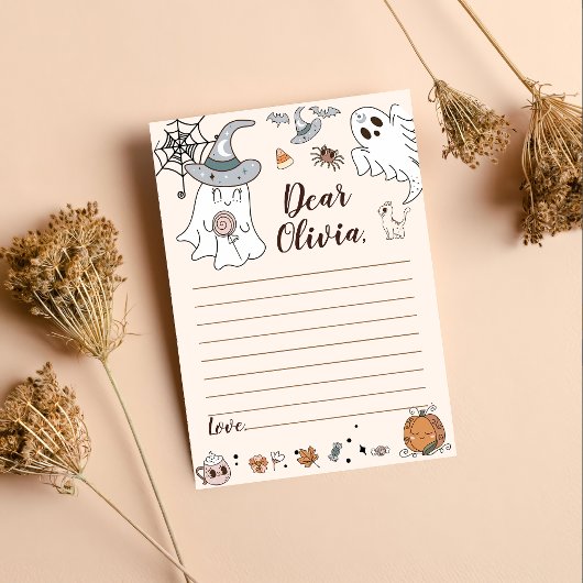 ハロウィーングルービーかわいい幽霊時間カプセルノートメイスン サンキューカード