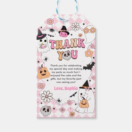 ハロウィーングルービー幽霊1st誕生日 ギフトタグ (正面)