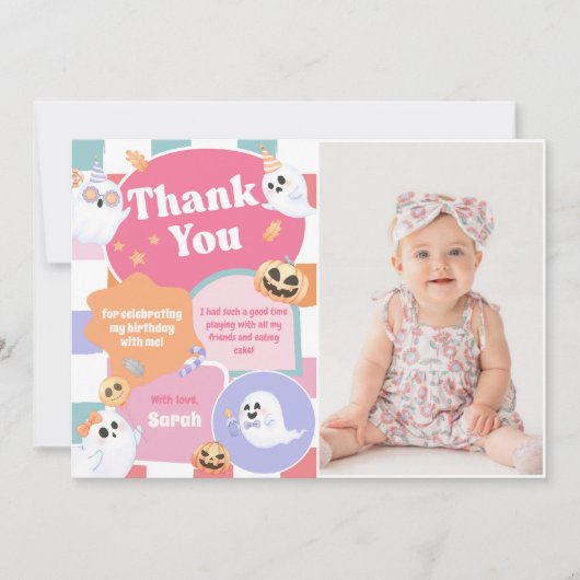 ハロウィーングルービー誕生日パーティー サンキューカード (正面)