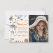 ハロウィーングルーヴィキュート幽霊誕生日パーティー サンキューカード (正面)