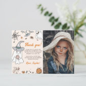 ハロウィーングルーヴィキュート幽霊誕生日パーティー サンキューカード (スタンド正面)