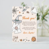 ハロウィーングルーヴィキュート幽霊誕生日パーティー サンキューカード (スタンド正面)