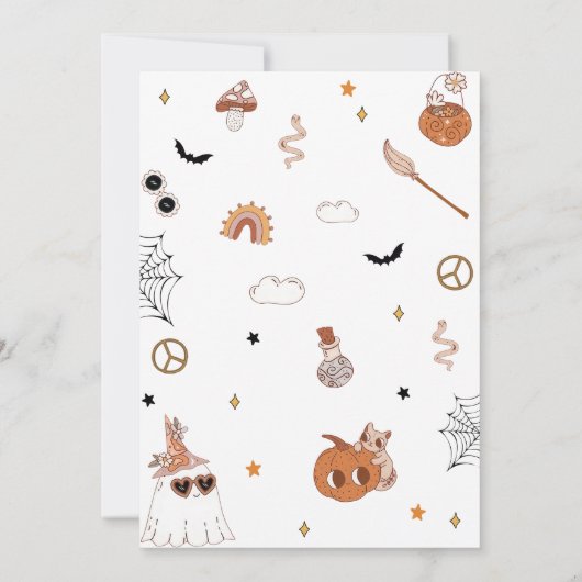 ハロウィーングルーヴィキュート幽霊 サンキューカード (裏面)