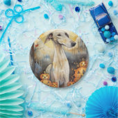 ハロウィーングレイハウンドとカボチャ怖い ペーパープレート (パーティー)