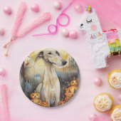 ハロウィーングレイハウンドとカボチャ怖い ペーパープレート (パーティー)