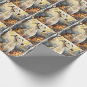 ハロウィーングレイハウンドとカボチャ怖い ラッピングペーパー (角)