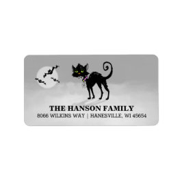 ハロウィーングレー住所 シールブラックキャット ラベル