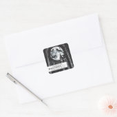 ハロウィーングローキャンドルラベルステッカー – ゴシックムーン スクエアシール (封筒)