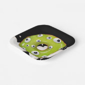 ハロウィーングーグル目グリーンモンスタードーナツ ペーパープレート (傾斜あり)