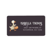 ハロウィーングースグレイ子供の誕生日差出人住所 ラベル (正面)