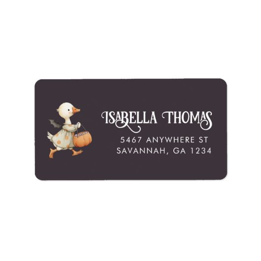 ハロウィーングースグレイ子供の誕生日差出人住所 ラベル (正面)