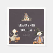 ハロウィーングースグレイ子供の誕生日衣装パーティー スタンダードカクテルナプキン (正面)