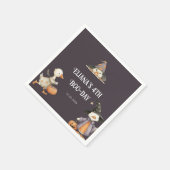 ハロウィーングースグレイ子供の誕生日衣装パーティー スタンダードカクテルナプキン (角)