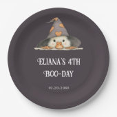 ハロウィーングースグレイ子供の誕生日衣装パーティー ペーパープレート (正面)