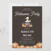 ハロウィーングース子供の誕生日パンプキ飾ンズ 招待状 (正面)