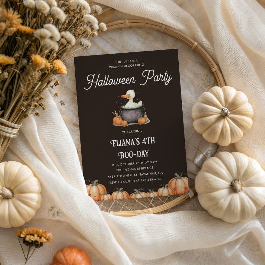 ハロウィーングース子供の誕生日パンプキ飾ンズ 招待状