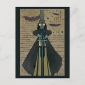 ハロウィーングールこうもりフクロウスター ポストカード (正面)