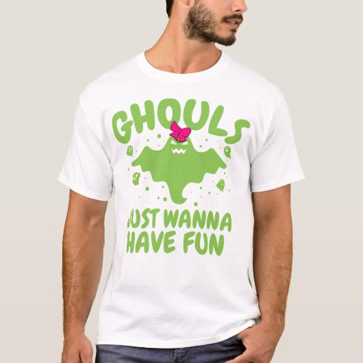 ハロウィーングールズおもしろい女の子を持ちたい Tシャツ (正面)