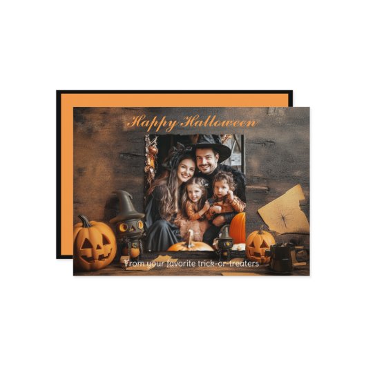 ハロウィーングールタスティック挨拶 カード (正面/裏面インサイチュ)