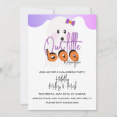 ハロウィーングール幽霊私たちの小さなブパープル 招待状 (正面)