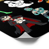 ハロウィーンケケ踊りスケルトン&モンスタースイズ ポスター (角)