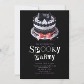 ハロウィーンケーキかわいいミニマモダンリストハロウィーン 招待状 (正面)