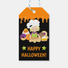 ハロウィーンケーキとベーキングブロンドガール ギフトタグ