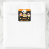 ハロウィーンケーキとベーキングブロンドガール スクエアシール (バッグ)