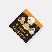 ハロウィーンケーキとベーキングブロンドガール スタンダードカクテルナプキン (角)