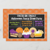 ハロウィーンケーキアンドトリートパーティー 招待状 (正面/裏面)