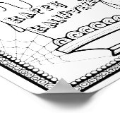 ハロウィーンケーキカラーリングページアート ポスター (角)