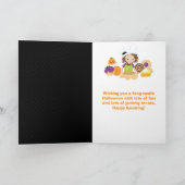 ハロウィーンケーキベーキングブルネットハッピーバースデー カード (内部)