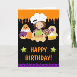 ハロウィーンケーキベーキングブルネットハッピーバースデー カード