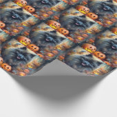 ハロウィーンケースホンドカボチャ怖い ラッピングペーパー (角)