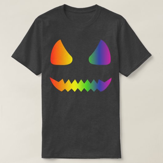 ハロウィーンゲイレズビアンプライドパンプキン顔LGBTQ Pr Tシャツ (デザイン正面)