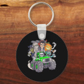 ハロウィーンゲーマースケルトンゾンビモンスタートラックボーイズ キーホルダー (正面)
