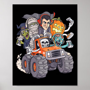 ハロウィーンゲーマースケルトンゾンビモンスタートラックボーイズ ポスター
