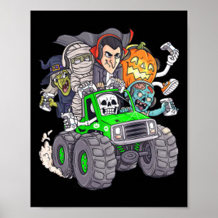 ハロウィーンゲーマースケルトンゾンビモンスタートラックボーイズ ポスター