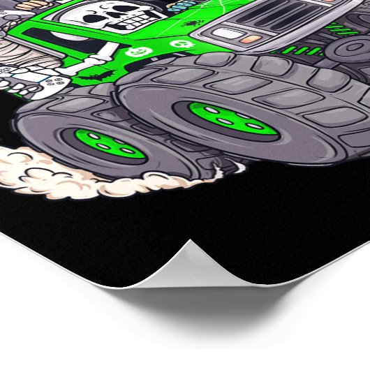 ハロウィーンゲーマースケルトンゾンビモンスタートラックボーイズ ポスター (角)