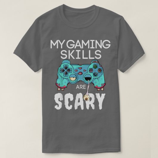 ハロウィーンゲーマースケルトンゾンビ幽霊コントローラB Tシャツ (デザイン正面)