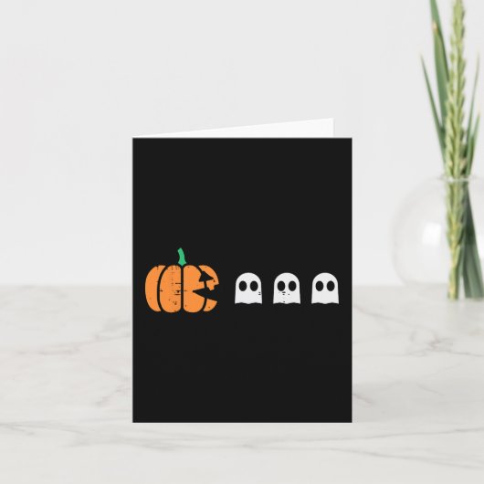 ハロウィーンゲーマーパンプキ食べ物ン幽霊コスチューム男性B カード (正面)