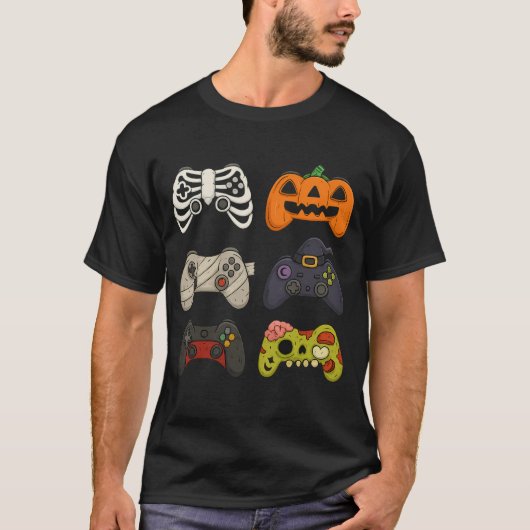 ハロウィーンゲーミングコントローラおもしろいー不気味ゲーマー Tシャツ (正面)